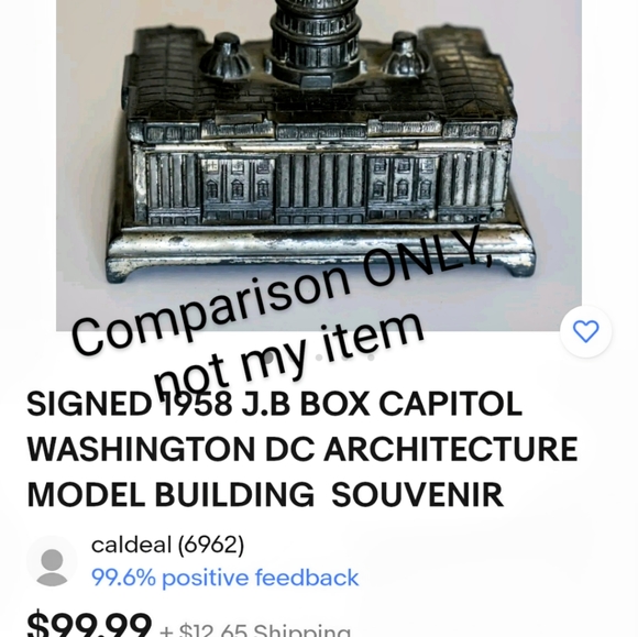 Vintage Trinket Box, U. S. Capitol, Souvenir, Washington DC, Metal, Japan, - Picture 8 of 10